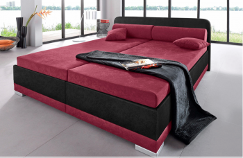 Čalouněná postel černobordová látková 180x200cm